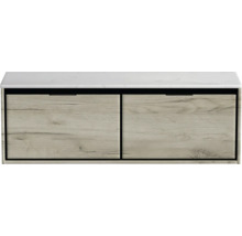 Skříňka pod umyvadlo se dvěma zásuvkami a mramorovou deskou