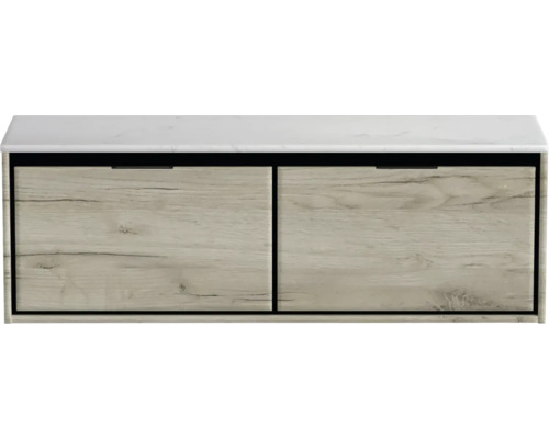 Skříňka pod umyvadlo se dvěma zásuvkami a mramorovou deskou