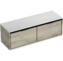 Skříňka pod umyvadlo se dvěma zásuvkami a mramorovou deskou