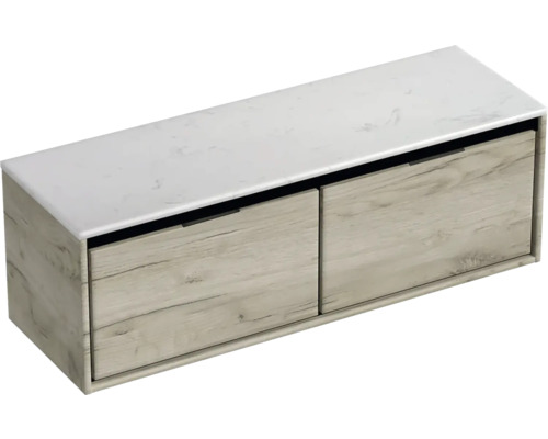 Skříňka pod umyvadlo se dvěma zásuvkami a mramorovou deskou