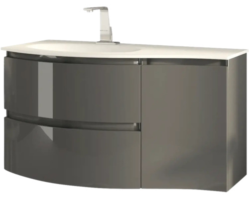 Umyvadlová skříňka se dvěma zásuvkami, dvířky a umyvadlem