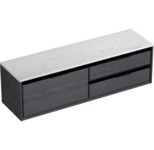 Skříňka pod umyvadlo se dvěma zásuvkami a kamennou deskou