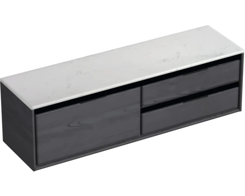 Skříňka pod umyvadlo se dvěma zásuvkami a kamennou deskou