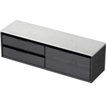 Závěsná spodní skříňka se dvěma zásuvkami a kamennou deskou