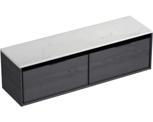Skříňka pod umyvadlo se dvěma zásuvkami a mramorovou deskou