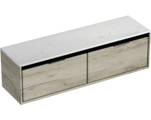 Skříňka pod umyvadlo se dvěma zásuvkami a mramorovou deskou