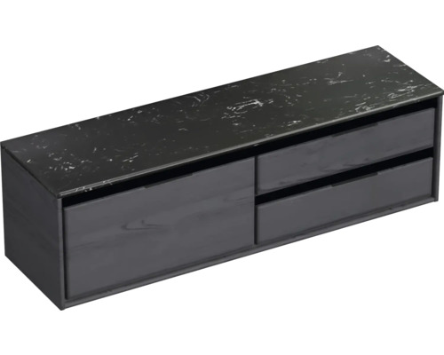 Skříňka pod umyvadlo se dvěma zásuvkami a kamennou deskou