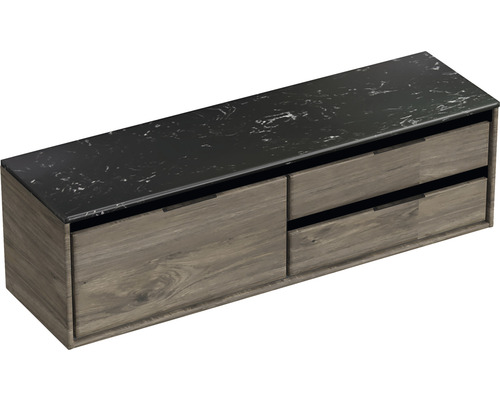 Koupelnová skříňka pod umyvadlo Sanox Loft espresso 161 x 47 x 46 cm Skříňka pod umyvadlo se čtyřmi zásuvkami a krycí deskou