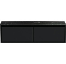 Závěsná skříňka pod umyvadlo se dvěma dvířky a kamennou deskou