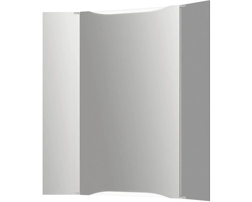 Třídílné koupelnové zrcadlo pro montáž na stěnu