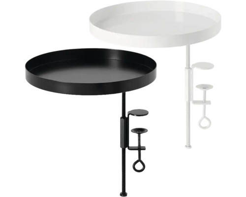 Dva stolní podnosy se šroubovou svorkou v černé a bílé barvě