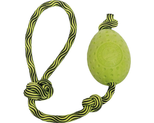 Hračka pro psy Kiwi Walker vajíčko Maxi házecí a plovací z TPR pěny 8,5 cm zelená Hračka pro psy s lanem a míčem