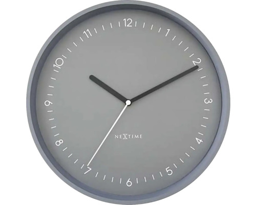 Nástěnné hodiny NeXtime Ø 30 cm Berlin šedé