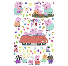 Samolepka na zeď Peppa Pig s Peppou a jejími přáteli