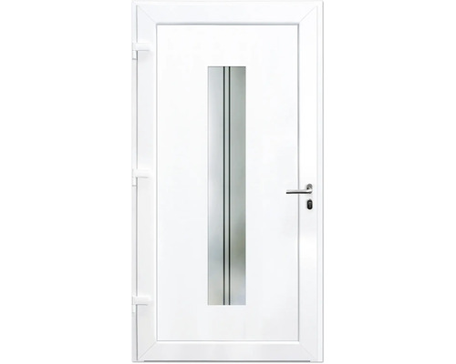 Bílé vchodové dveře se skleněnou výplní