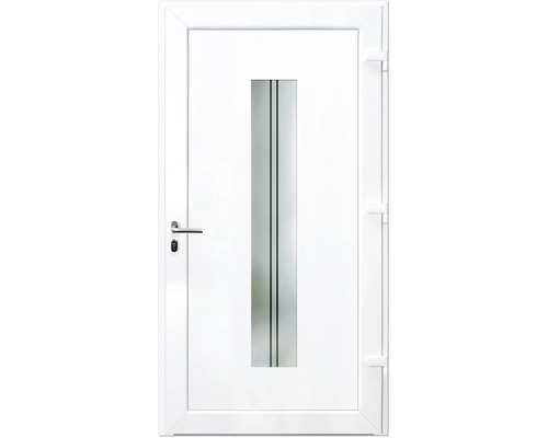Bílé vchodové dveře se skleněnou výplní