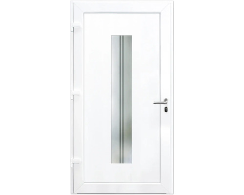 Bílé vchodové dveře se skleněnou výplní