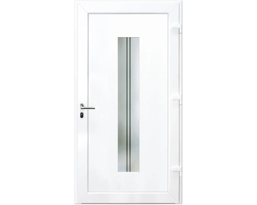Bílé vchodové dveře se skleněnou výplní