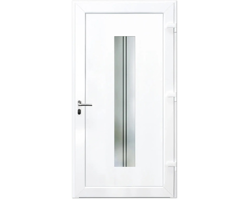 Bílé vchodové dveře se skleněnou výplní