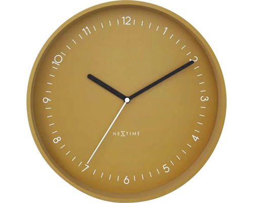 Nástěnné hodiny NeXtime Ø 30 cm Berlin žluté