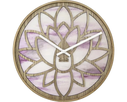 Nástěnné hodiny NeXtime Ø 40 cm Lotus růžové