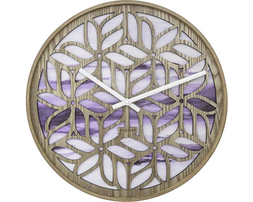 Nástěnné hodiny NeXtime Ø 40 cm Yogi fialové