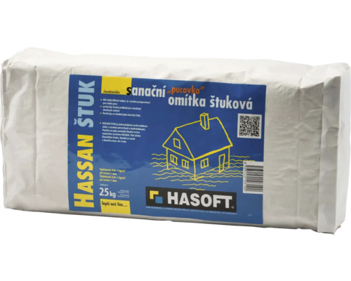 Finální úprava sanační omítky Hasoft HASSAN ŠTUK 25 kg Hassan Štuk sanační omítka 25 kg pytel