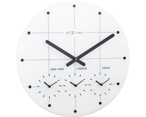 Nástěnné hodiny NeXtime Ø 43 cm Big City bílé