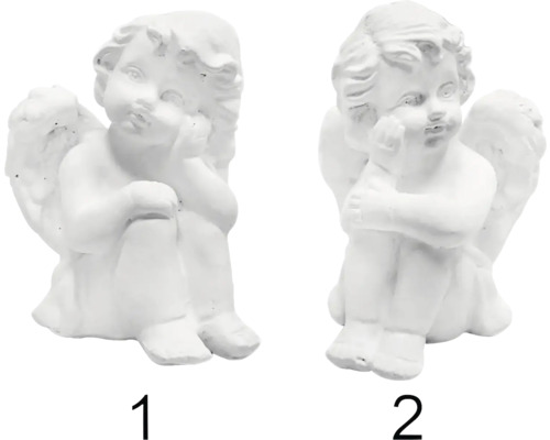 Anděl pietní polyresin 6 cm 1 ks bílý, různé druhy Dvě figurky andělů z kameniny