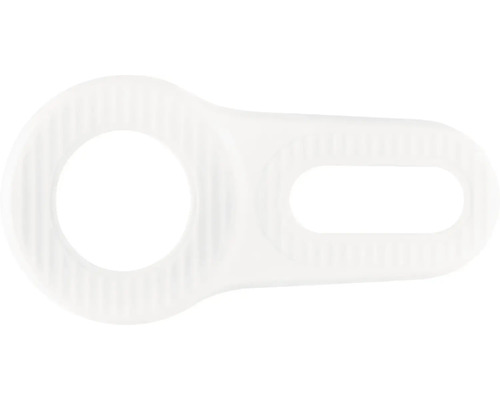 Plastový úchyt s kruhovým a oválným otvorem