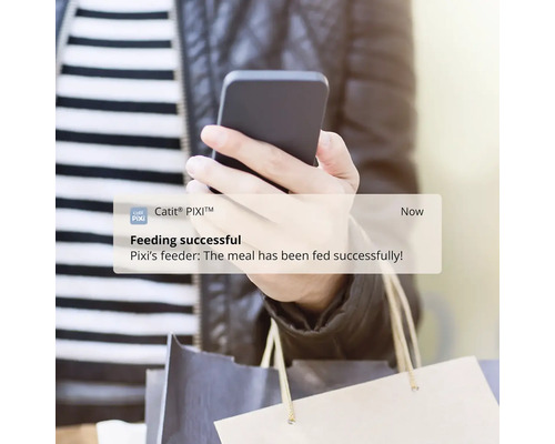 Oznámení na smartphonu: Krmení proběhlo úspěšně