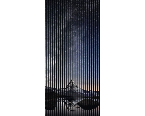 Designový akustický panel DIGI01L 19x1133x2400 mm Horská krajina s hvězdnou oblohou za lamelami
