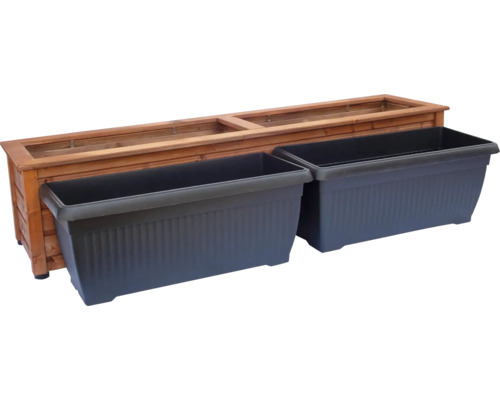 Dřevěný truhlík se dvěma plastovými vložkami