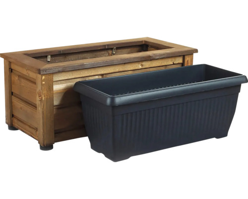 Dřevěný truhlík s plastovou vložkou