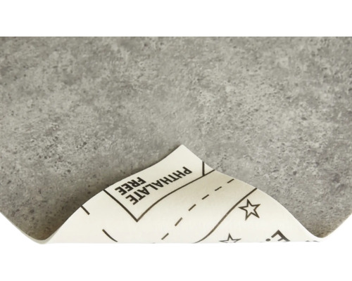 Šedá vinylová dlaždice s poznámkou bez ftalátů