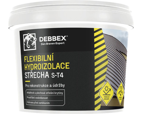 Flexibilní hydroizolace Debbex střecha S-T4 červená 5 kg Debbex flexibilní hydroizolace střecha S-T4 v kbelíku