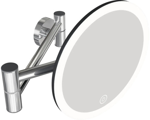 Kulaté LED kosmetické zrcadlo pro montáž na stěnu s otočným ramenem
