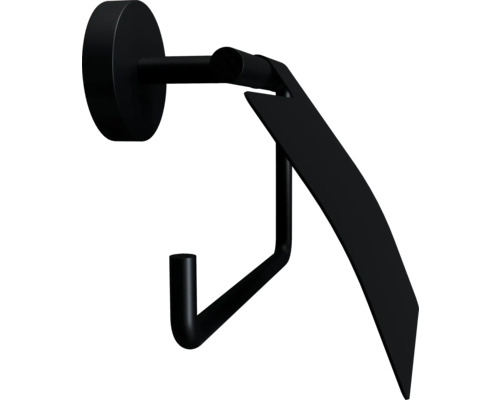 Černý držák toaletního papíru pro montáž na stěnu