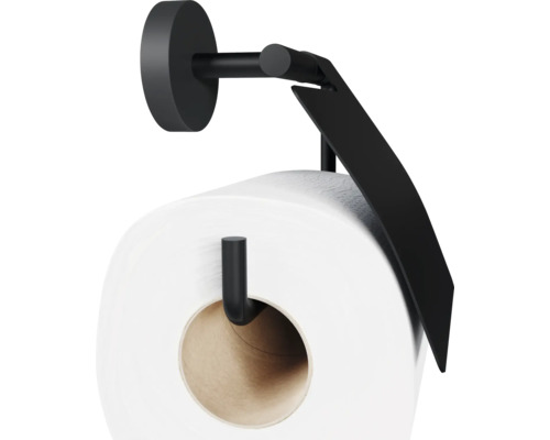 Kovový držák toaletního papíru s rolí toaletního papíru