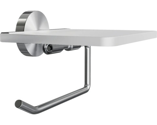 Držák toaletního papíru s poličkou na koupelnové doplňky