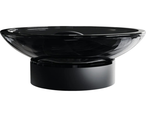 Černé umyvadlo na desku s podstavcem