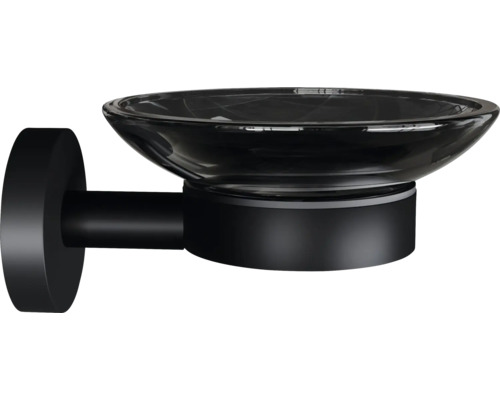 Černá miska na mýdlo pro montáž na stěnu