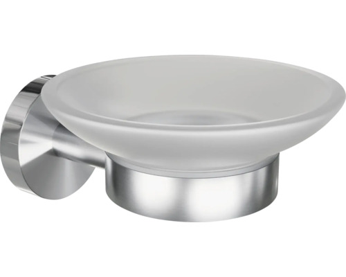 Nástěnná miska na mýdlo s kovovým držákem a skleněnou miskou na mýdlo