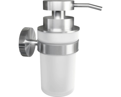 Nástěnný dávkovač mýdla z kovu a skla
