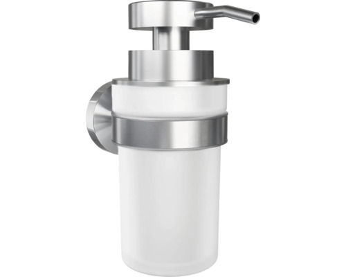 Nástěnný dávkovač mýdla z nerezové oceli a skla