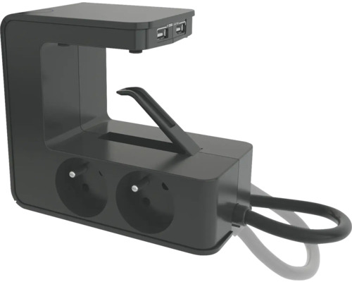 Prodlužovací kabel Legrand ke stolu 4 zásuvky s USB A 1,5 m max. 16 A černá Prodlužovací kabel se dvěma zásuvkami a dvěma porty USB