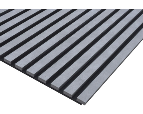 Akustický panel PET+MDF 19x572,5x1195 mm beton fóliovaný Akustický panel s lamelovou strukturou