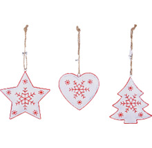 Sada ozdob na vánoční stromeček s tvarem hvězdy, srdce a jedle