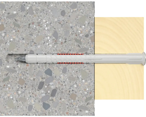 Hmoždinka v betonu a dřevě