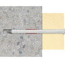 Univerzální hmoždinka v betonovém a dřevěném podkladu